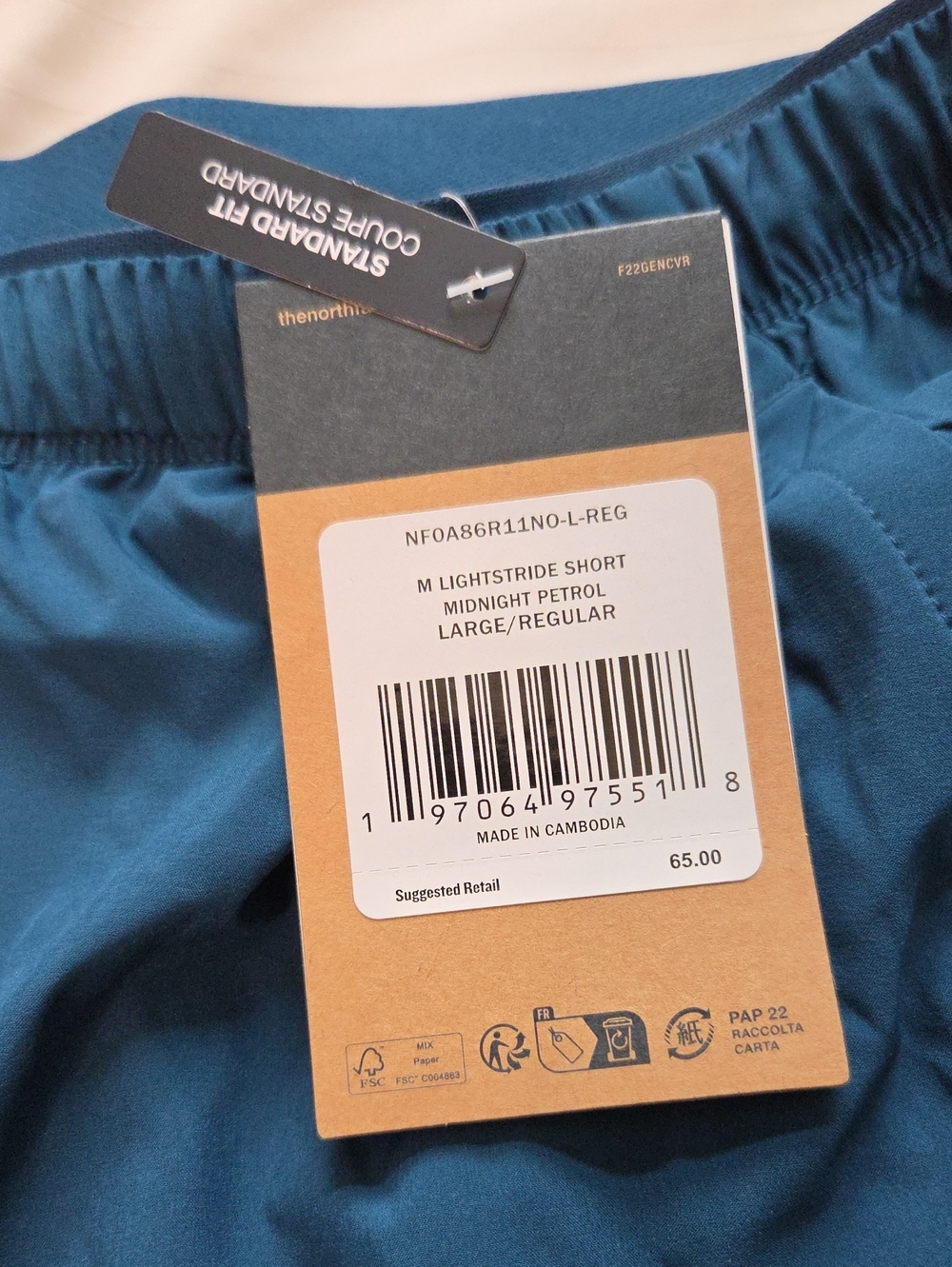 NWT The North Face Durable Water Repellent Men’s Blue Active Shorts Sz L - Picture 4 of 11